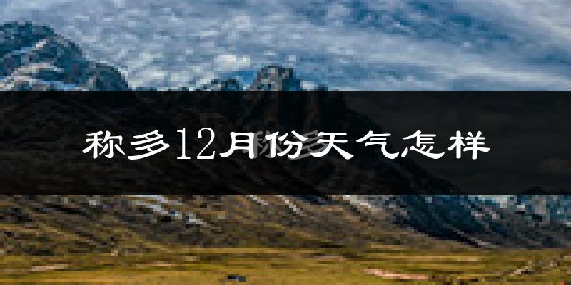 称多12月份天气怎样?称多十二月冷吗?
