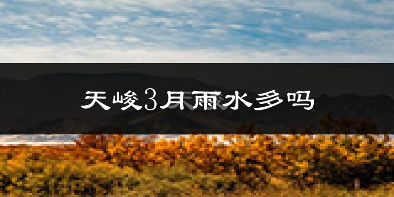 天峻3月雨水多吗?